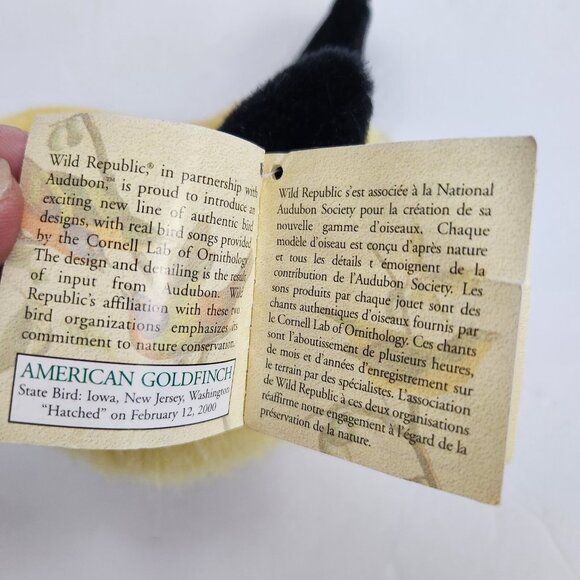 Vtg Wild Republic Audubon Bird Plush Talking Stuffed Animal American Goldfinch - Picture 13 of 16